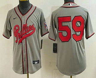 Youth Philadelphia Phillies #59 Jhoan Duran Gray 2026 Field of Dreams Stadium Stitched Baseball Jersey