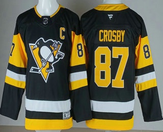 Youth Pittsburgh Penguins #87 Sidney Crosby Black Authentic Jersey