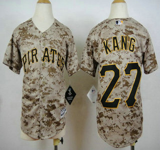 Youth Pittsburgh Pirates #27 Jung-ho Kang Alternate Camo 2015 MLB Cool Base Jersey