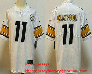 Youth Pittsburgh Steelers #11 Chase Claypool Limited White Vapor Jersey