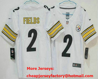 Youth Pittsburgh Steelers #2 Justin Fields Limited White Vapor Jersey