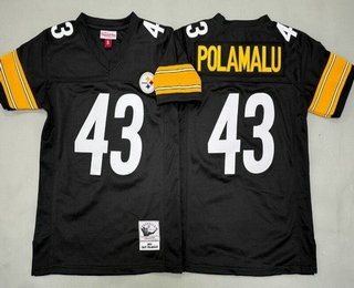 Youth Pittsburgh Steelers #43 Troy Polamalu Black 2005 Throwback Jersey
