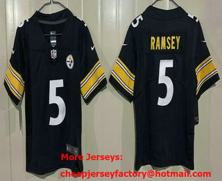 Youth Pittsburgh Steelers #5 Jalen Ramsey Limited Black Vapor Jersey