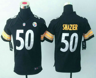 Youth Pittsburgh Steelers #50 Ryan Shazier Black Team Color NFL Nike Game Jersey