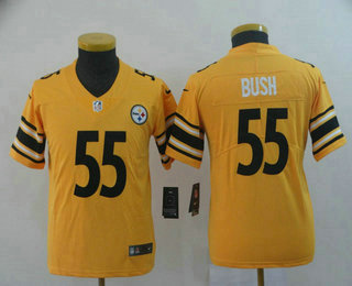 Youth Pittsburgh Steelers #55 Devin Bush Gold 2019 Inverted Legend Stitched NFL Nike Limited Jersey