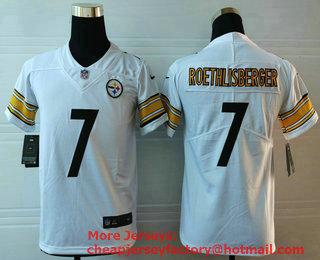 Youth Pittsburgh Steelers #7 Ben Roethlisberger White 2017 Vapor Untouchable Stitched NFL Nike Limited Jersey