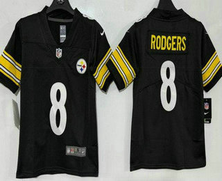 Youth Pittsburgh Steelers #8 Aaron Rodgers Limited Black Vapor Jersey
