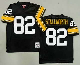 Youth Pittsburgh Steelers #82 John Stallworth Black Throwback Jersey