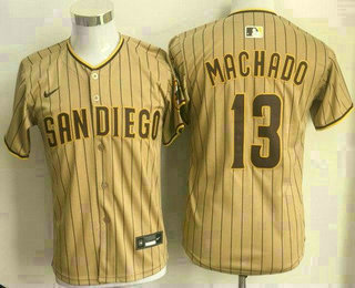 Youth San Diego Padres #13 Manny Machado Khaki Limited Jersey