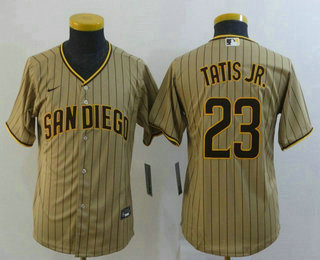 Youth San Diego Padres #23 Fernando Tatis Jr Khaki Stitched MLB Cool Base Nike Jersey
