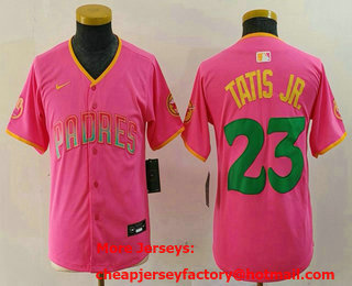 Youth San Diego Padres #23 Fernando Tatis Jr Pink Fashion Baseball Jersey