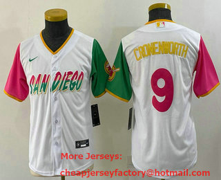 Youth San Diego Padres #9 Jake Cronenworth White 2022 City Connect Cool Base Stitched Jersey
