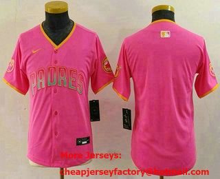 Youth San Diego Padres Blank Pink Fashion Baseball Jersey
