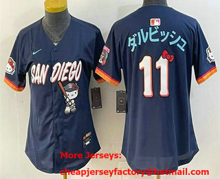 Youth San Diego Padres X Hello Kitty #11 Yu Darvish Navy 2026 City Connect Stadium Jersey