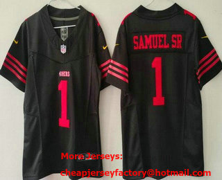 Youth San Francisco 49ers #1 Deebo Samuel Sr Limited Black FUSE Vapor Jersey