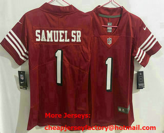 Youth San Francisco 49ers #1 Deebo Samuel Sr Limited Red Throwback Vapor Jersey