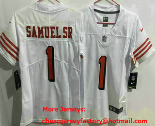 Youth San Francisco 49ers #1 Deebo Samuel Sr Limited White Throwback Vapor Jersey