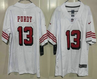 Youth San Francisco 49ers #13 Brock Purdy Limited White Throwback Vapor Jersey