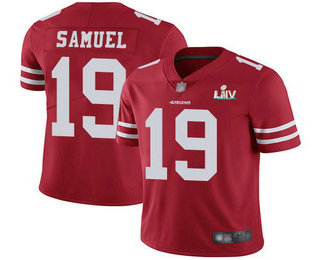 Youth San Francisco 49ers #19 Deebo Samuel Red 2020 Super Bowl LIV Vapor Untouchable Stitched NFL Nike Limited Jersey