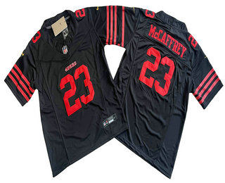 Youth San Francisco 49ers #23 Christian McCaffrey Black Limited FUSE Vapor Jersey