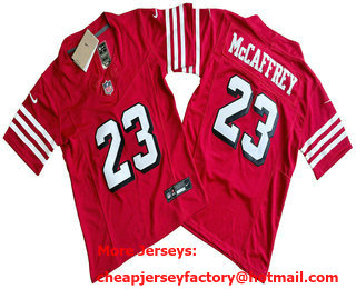 Youth San Francisco 49ers #23 Christian McCaffrey Red 2023 FUSE Color Rush Vapor Limited Jersey