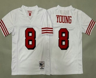 Youth San Francisco 49ers #8 Steve Young White Alternate 1994 Throwback Jersey