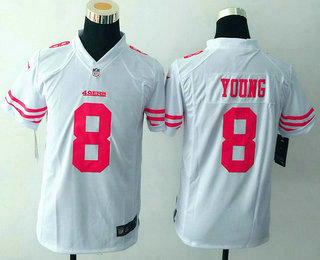 Youth San Francisco 49ers #8 Steve Young White Road NFL Nike Game Jersey