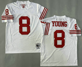 Youth San Francisco 49ers #8 Steve Young White Throwback Jersey