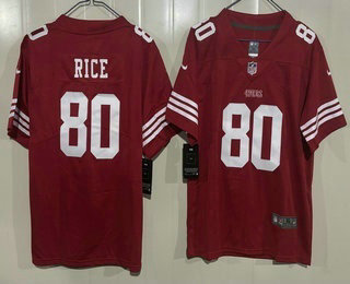 Youth San Francisco 49ers #80 Jerry Rice Limited Red Vapor Jersey