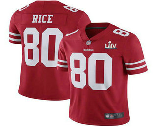 Youth San Francisco 49ers #80 Jerry Rice Red 2020 Super Bowl LIV Vapor Untouchable Stitched NFL Nike Limited Jersey
