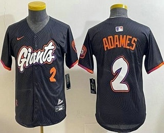 Youth San Francisco Giants #2 Willy Adames Black 2025 City Connect Limited Jersey