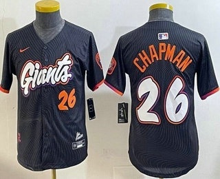 Youth San Francisco Giants #26 Matt Chapman Black 2025 City Connect Limited Jersey