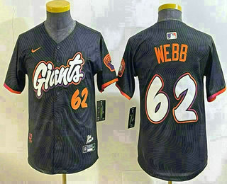 Youth San Francisco Giants #62 Logan Webb Black 2025 City Connect Limited Jersey