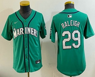 Youth Seattle Mariners #29 Cal Raleigh Green Limited Jersey