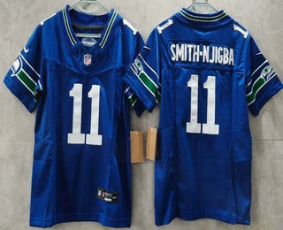 Youth Seattle Seahawks #11 Jaxon Smith Njigba Limited Blue Throwback FUSE Vapor Jersey