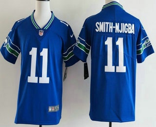 Youth Seattle Seahawks #11 Jaxon Smith Njigba Limited Blue Throwback Vapor Jersey
