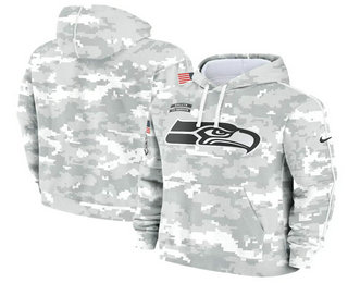 Youth Seattle Seahawks Arctic Camo 2024 Salute to Service Club Fleece Pullover Hoodie