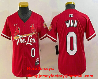 Youth St Louis Cardinals #0 Masyn Winn Red 2024 City Connect Limited Stitched Baseball Jersey
