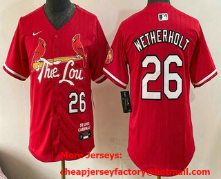 Youth St Louis Cardinals #26 JJ Wetherholt Red Limited Jersey