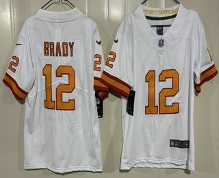Youth Tampa Bay Buccaneers #12 Tom Brady Limited White Vapor Jersey