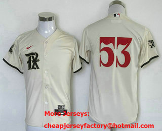 Youth Texas Rangers #53 Adolis Garcia Cream 2023 City Connect Cool Base Stitched Jersey