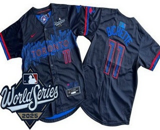 Youth Toronto Blue Jays #11 Bo Bichette Black City 2025 World Series Limited Jersey