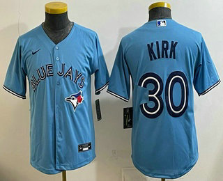 Youth Toronto Blue Jays #30 Alejandro Kirk Light Blue Cool Base Jersey