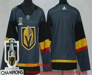 Youth Vegas Golden Knights Blank Gray 2023 Stanley Cup Champions Authentic Jersey