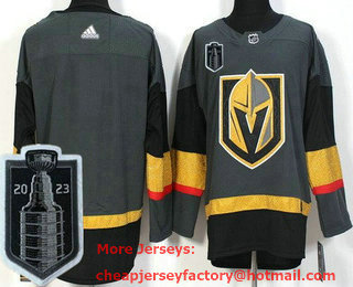 Youth Vegas Golden Knights Blank Gray 2023 Stanley Cup Final Authentic Jersey