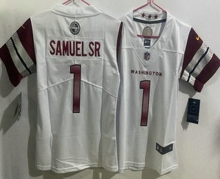 Youth Washington Commanders #1 Deebo Samuel Sr Limited White Vapor Jersey