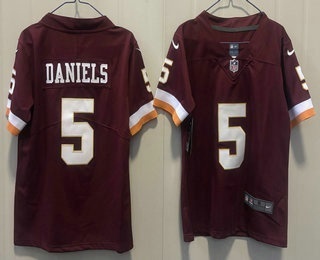 Youth Washington Commanders #5 Jayden Daniels Limited Red Alternate Vapor Jersey