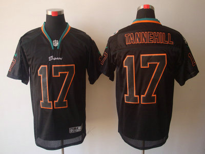 Nike Miami Dolphins 17 Ryan Tannehill Lights Out Black Elite Jersey